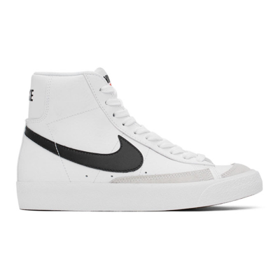 Shop Nike Kids White Blazer Mid '77 Big Kids Sneakers In White/black-team Ora