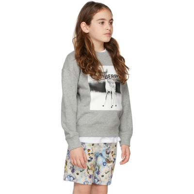 Shop Burberry Kids Grey Montage Print Sweatshirt In Grey Melange