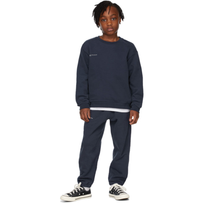 Shop Pangaia Kids Navy Organic Cotton 365 Sweatshirt In Navy Blue