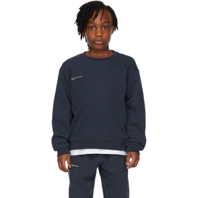 Shop Pangaia Kids Navy Organic Cotton 365 Sweatshirt In Navy Blue