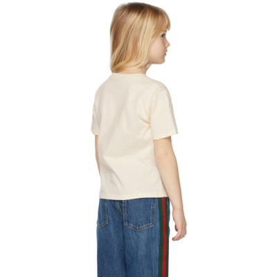Shop Gucci Kids Off-white Logo T-shirt In 9756 Sunkissed/mc