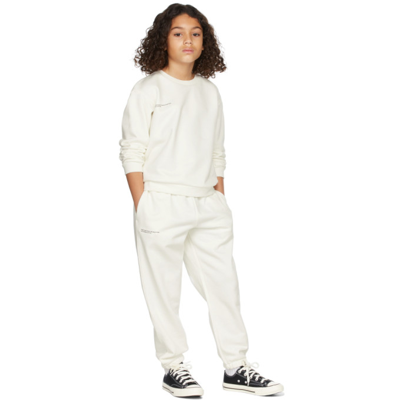 Shop Pangaia Kids Off-white Organic Cotton 365 Track Pants