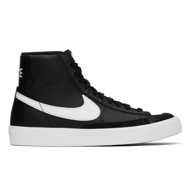 Shop Nike Kids Black Blazer Mid '77 Big Kids Sneakers In Black/white-white-te