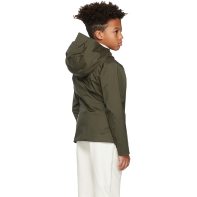 Shop Moncler Kids Khaki & Orange Down Rangen Parka Jacket In 827 Green/orange