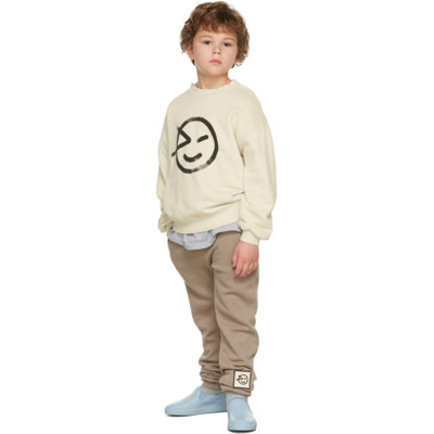 Shop Wynken Kids Beige Slouch Sweatshirt In Oatmeal / Black