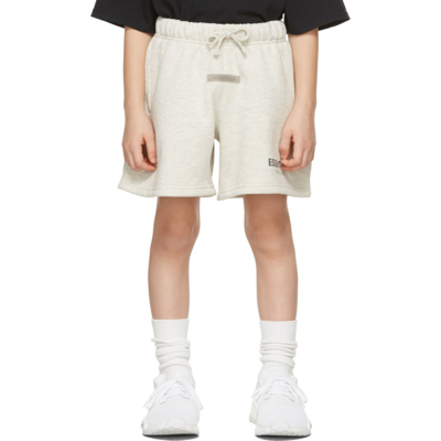 Shop Essentials Kids Off-white Sweat Shorts In Oatmeal