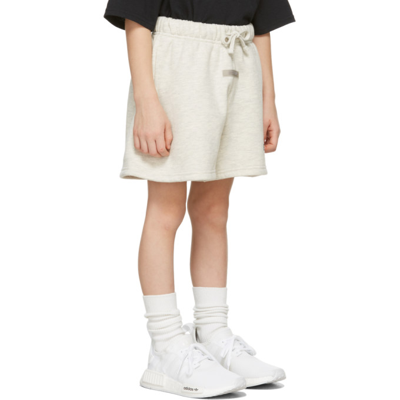 Shop Essentials Kids Off-white Sweat Shorts In Oatmeal