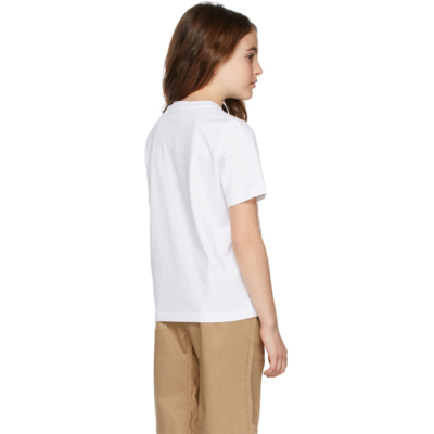 Shop Burberry Kids White Montage Print T-shirt