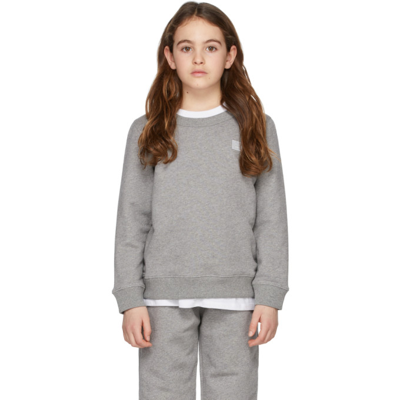 Shop Acne Studios Kids Grey Logo Sweatshirt In X92 Light Grey Melan