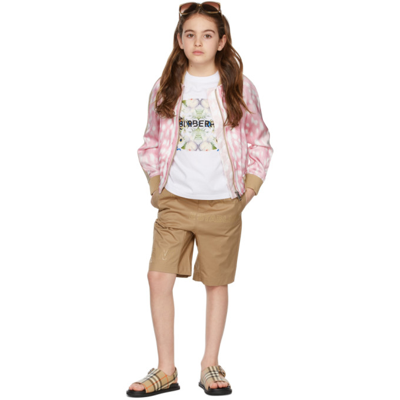 Shop Burberry Kids Beige Horseferry Print Shorts In Archive Beige