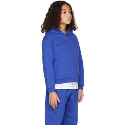 Shop Pangaia Kids Blue Organic Cotton 365 Hoodie In Cobalt Blue