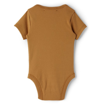 Shop Eckhaus Latta Ssense Exclusive Baby Tan Bambino Romper In Brown/red