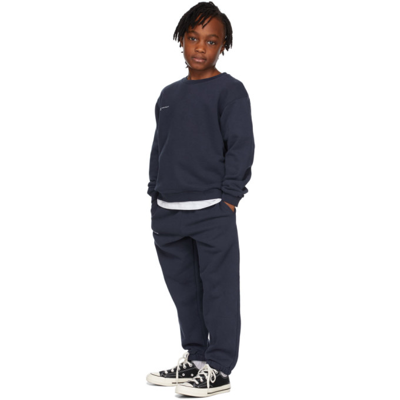 Shop Pangaia Kids Navy Organic Cotton 365 Track Pants