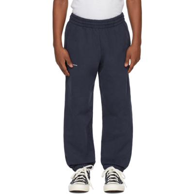 Shop Pangaia Kids Navy Organic Cotton 365 Track Pants