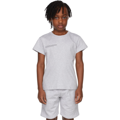 Shop Pangaia Kids Grey Organic Cotton 365 T-shirt In Grey Marl