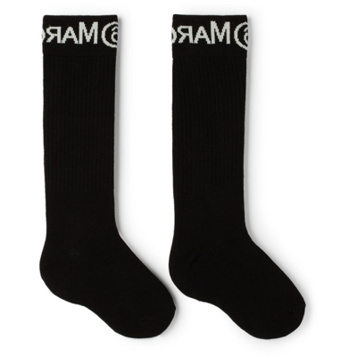 Mm6 Maison Margiela Logo Cotton-blend Socks In M6900 Black