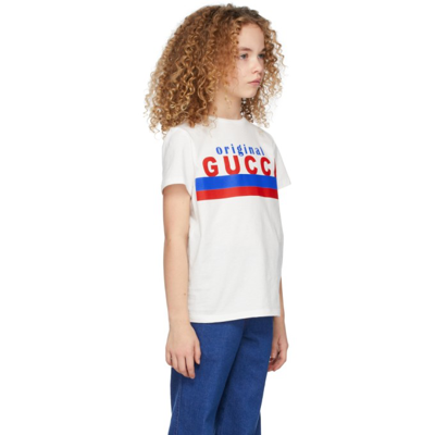 Shop Gucci Kids White 'original ' T-shirt In 9061 White/multicolo