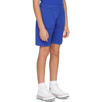 Shop Pangaia Kids Blue Organic Cotton 365 Long Shorts In Cobalt Blue