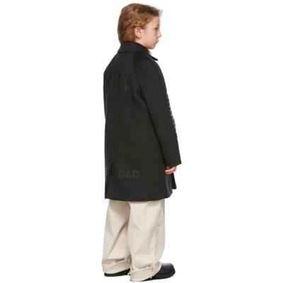 Shop Burberry Kids Grey Virgin Wool & Cashmere Horseferry Coat In Dark Grey Melange