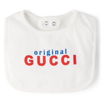 Shop Gucci Baby Off-white 'original ' Bodysuit Set In 9750 Milk/mc