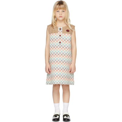 Shop Gucci Kids Beige & Multicolor Gg Jacquard Dress In 9791 Ivory/mix
