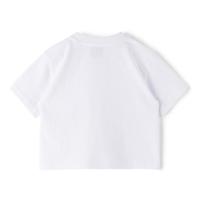 Shop Burberry Baby White Montage Print T-shirt