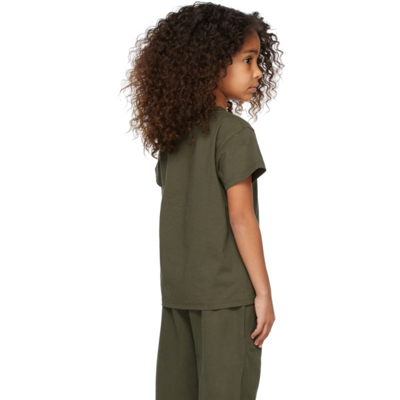 Shop Pangaia Kids Green 365 T-shirt In Rosemary Green