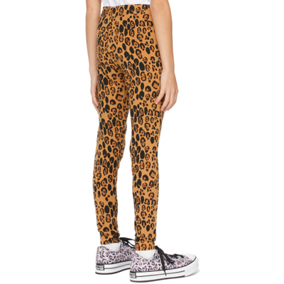 Shop Mini Rodini Kids Brown Leopard Leggings