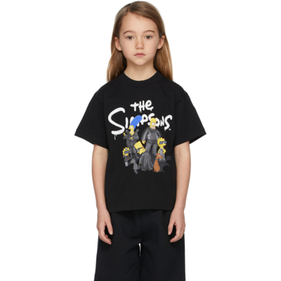 Shop Balenciaga Kids Black The Simpsons Edition T-shirt In 1000 Black