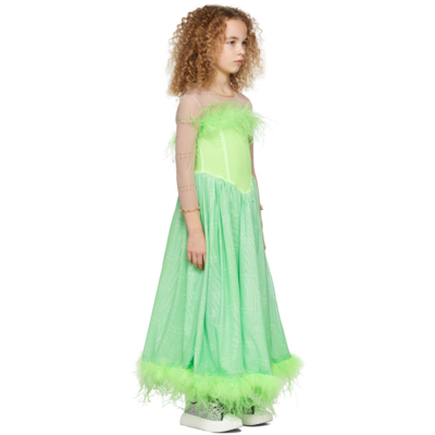 Shop Poster Girl Ssense Exclusive Kids Green Seraphina Dress In Pale Green/neon Gree