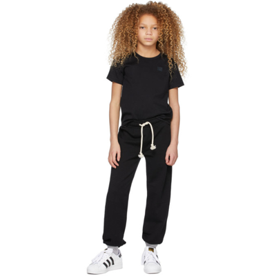Shop Acne Studios Kids Black Nash T-shirt In 900 Black