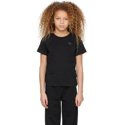 Shop Acne Studios Kids Black Nash T-shirt In 900 Black