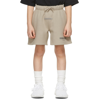 Shop Essentials Kids Tan Sweat Shorts In String