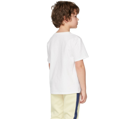 Shop Gucci Kids Off-white Graphic T-shirt In 9214 Dusty White/mc