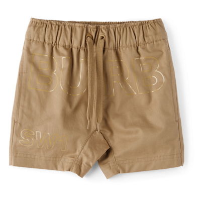 Shop Burberry Baby Beige Horseferry Print Shorts In Archive Beige