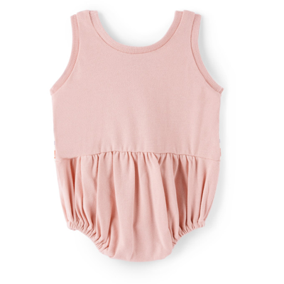 Shop Gucci Baby Pink & White Interlocking G Bodysuit In 5161 Little Rose