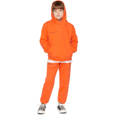 Shop Pangaia Kids Orange Organic Cotton 365 Hoodie In Persimmon Orange