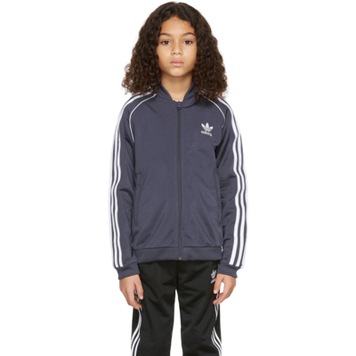 Shop Adidas Originals Kids Navy Sst Track Jacket In Shadow Navy/white