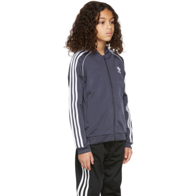 Shop Adidas Originals Kids Navy Sst Track Jacket In Shadow Navy/white
