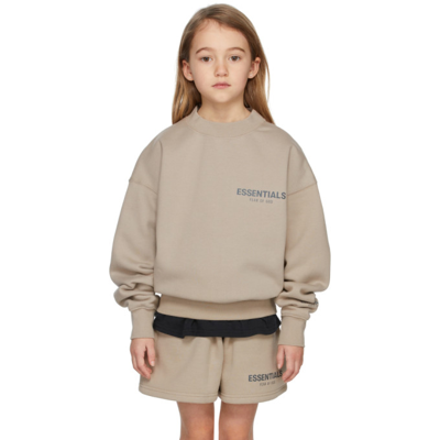 Shop Essentials Kids Tan Pullover Sweatshirt In String