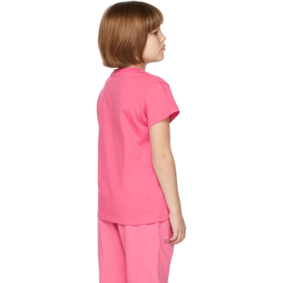 Shop Pangaia Kids Pink Organic Cotton 365 T-shirt In Flamingo Pink
