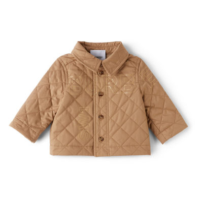 Shop Burberry Baby Beige Quilted Horseferry Jacket In Archive Beige
