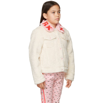 Shop Marc Jacobs Kids Off-white Sherpa Fleece Jacket In 148 Ivory