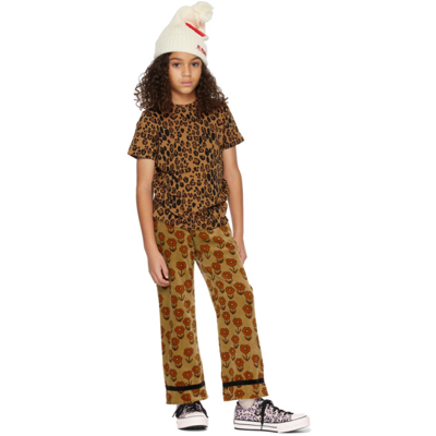 Shop Mini Rodini Kids Tan Basic Leopard T-shirt In Brown