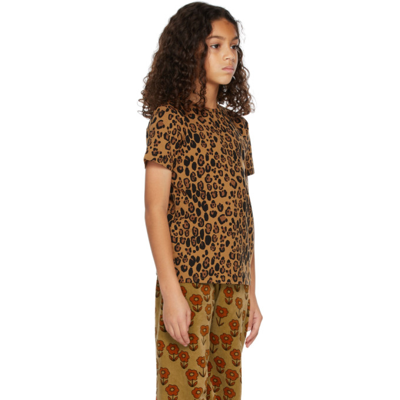 Shop Mini Rodini Kids Tan Basic Leopard T-shirt In Brown