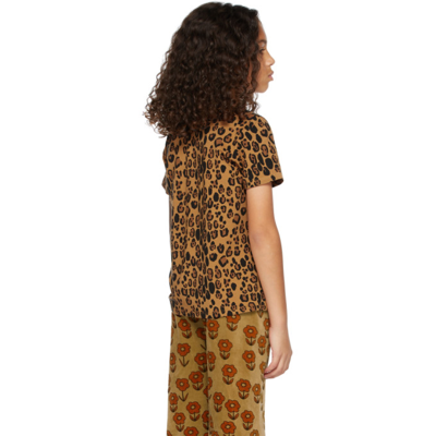 Shop Mini Rodini Kids Tan Basic Leopard T-shirt In Brown