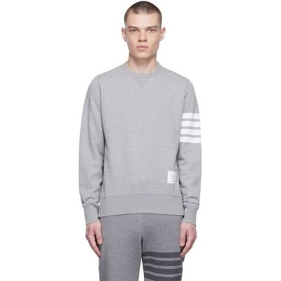 Shop Thom Browne Grey 4-bar Classic Sweatshirt In 068 Light Grey