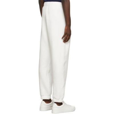 Shop Giorgio Armani White Logo Lounge Pants In U1ax Bianco
