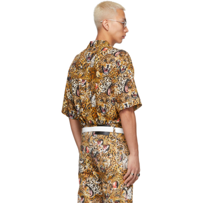 Shop Lu'u Dan Beige Leopard Collage Shirt In Leopard Faces