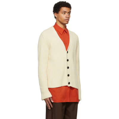 Shop Jil Sander Off-white Knit Cardigan In 104 - Natural